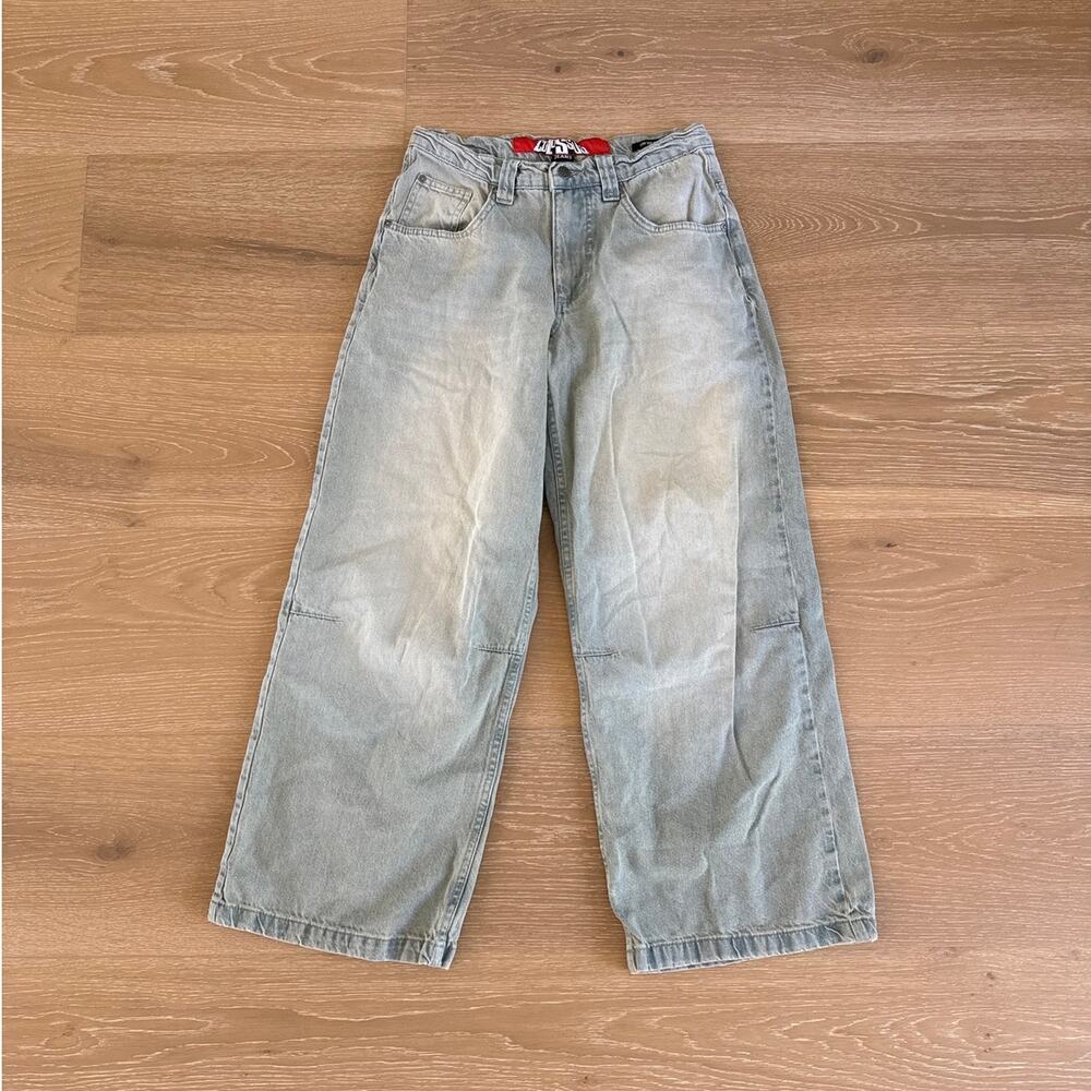Jaded London Colossus Fit Jeans Size 26 in Light Wash Blue